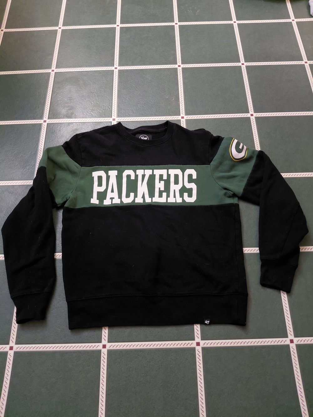 NFL '47 Green & Black Packers Crewneck Sweatshirt Size Small